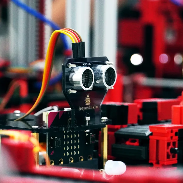 Nahaufnahme Versuchsaufbau mit Lego