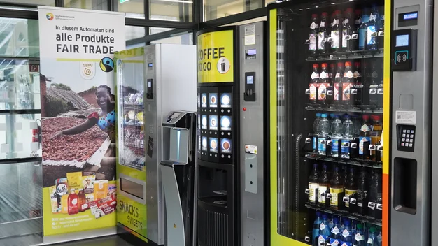 Fairtrade Automat, in dem nur Fairtrade-Artikel angeboten werden