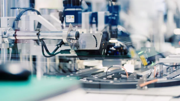 The automated production line at the factory