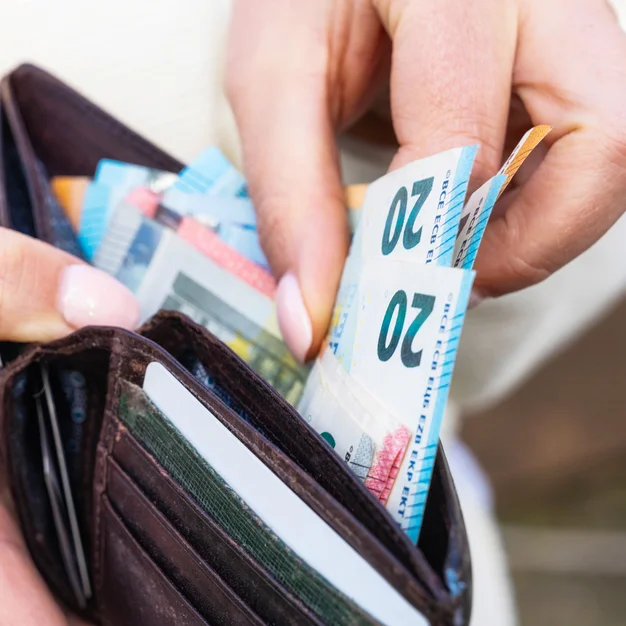 Taking Euros from a wallet