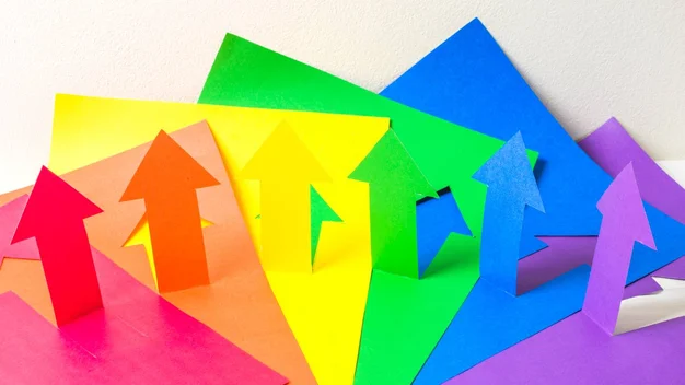 Das Bild zeigt verschiedene bunte Pfeile.