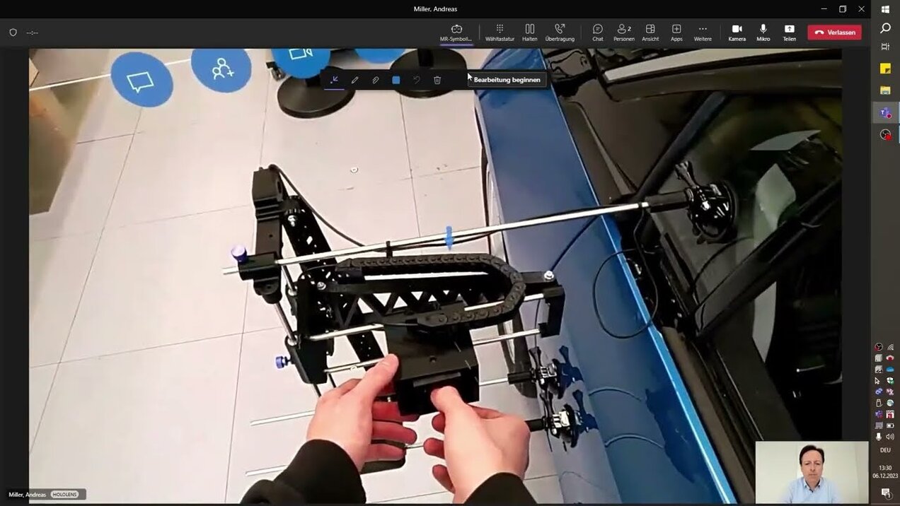 Student's Perspective: DiLa. A student drags DiLa's digital interface in AR mode in front of a car